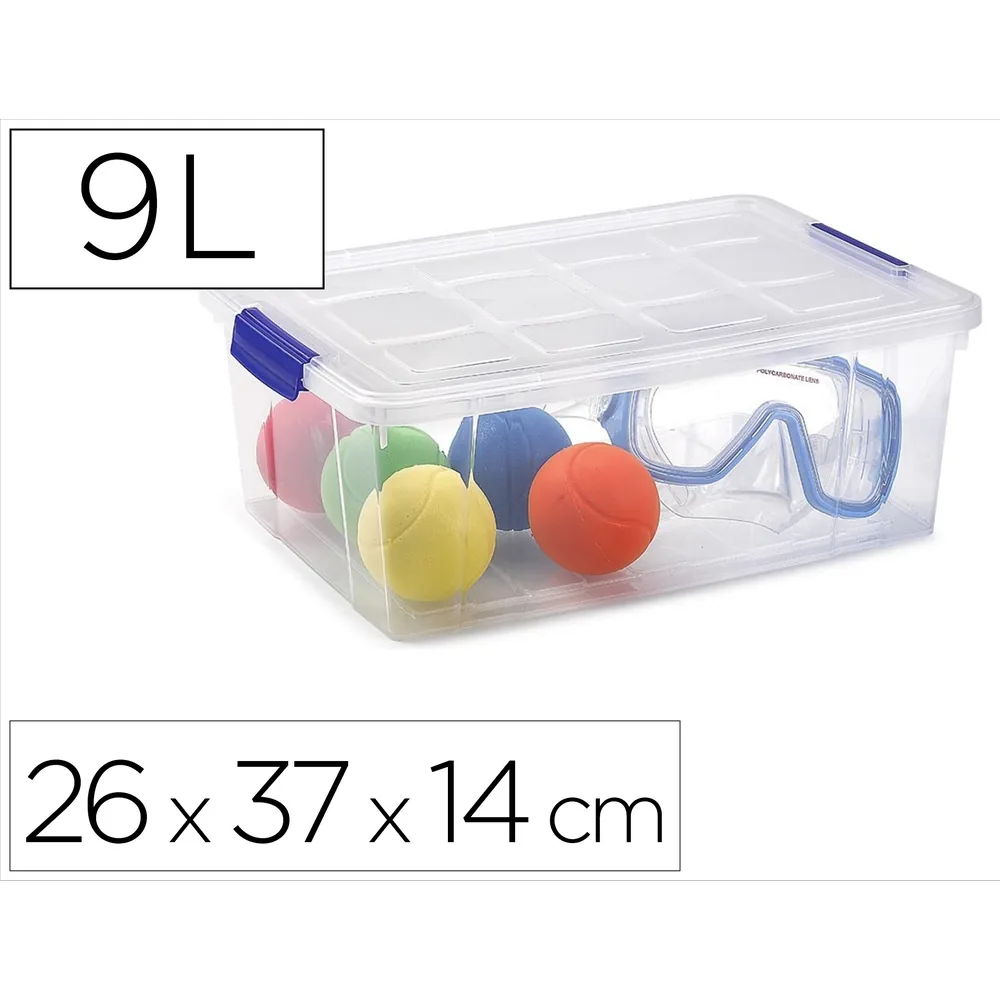 Contenedor Plastico Plasticforte 9 Litros N 29 Transparente con Tapa 260X370X140 MM