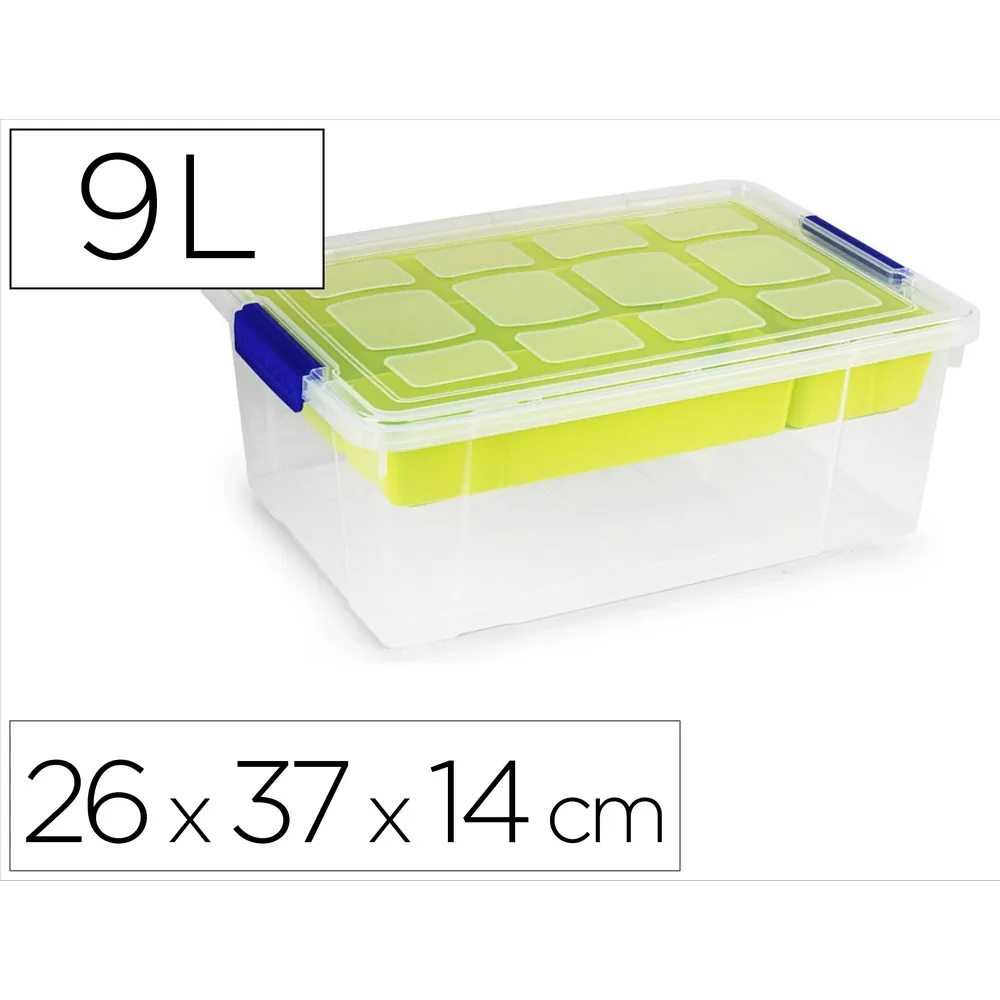 Contenedor Plastico Plasticforte 9 Litros N 31 Transparente con Tapa y Bandeja 260X370X140 MM