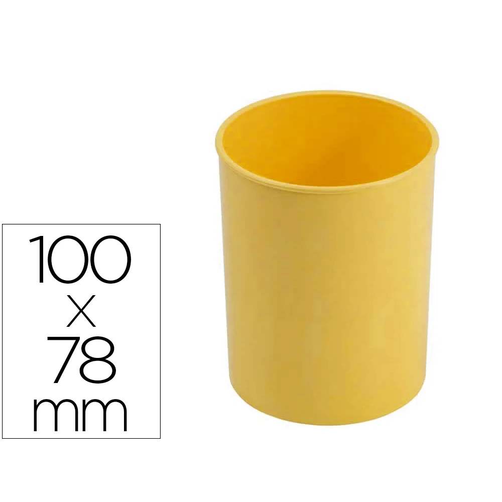Cubilete Portalapices Faibo Amarillo Pastel Opaco Plastico Diametro 78 MM ALT0 100 MM