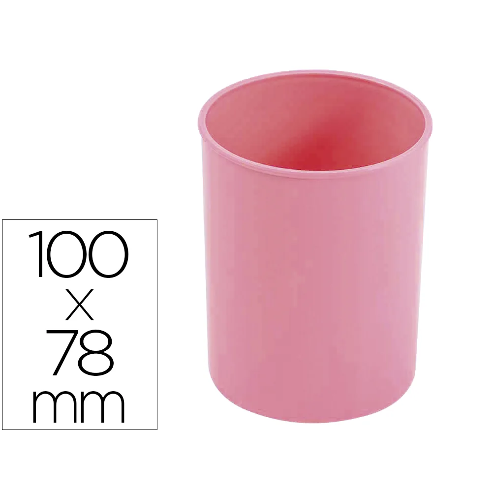 Cubilete Portalapices Faibo Rosa Pastel Opaco Plastico Diametro 78 MM Alto 100 MM