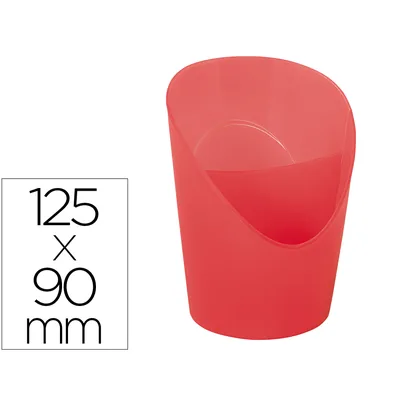 ESSELTE Cubilete Portalapices Esselte Coral Translucido Plastico Colour Breeze Redondo Diametro 90 MM Alto 125 MM