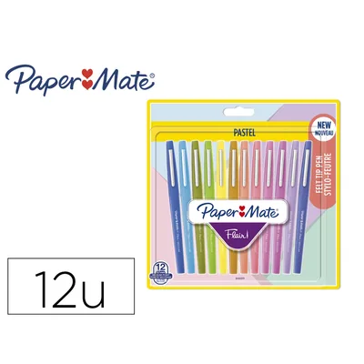 PAPERMATE Rotulador Paper Mate Flair Pastel Punta de Fibra Blister de 12 Unidades Colores Surtidos