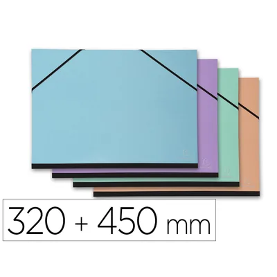 EXACOMPTA Carpeta Dibujo Exacompta Aquarel 320X450 MM con Gomas Sin Solapas Colores Pastel Surtidos
