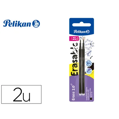 PELIKAN Recambio Roller Pelikan Erase 2.0 Color Negro Blister de 2 Unidades