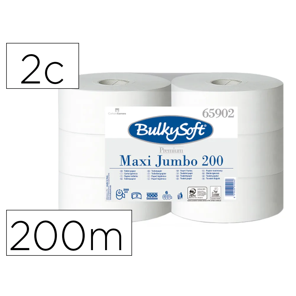 Papel Higienico Ofyhostel Bulkysoft Liso 2 Capas Longitud 200 M