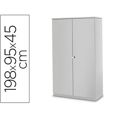 IORDER Armario Metalico Iorder MM2000 con 2 Puertas Batientes y 4 Estantes 198X95X45 CM