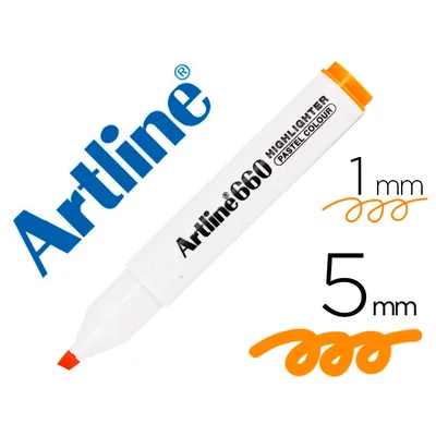 ARTLINE Rotulador Artline Fluorescente EK-660 Naranja Pastel Punta Biselada