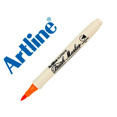 ARTLINE Rotulador Artline Supreme Brush Epfs Pintura Base de Agua Punta Tipo Pincel Trazo Fino Naranja