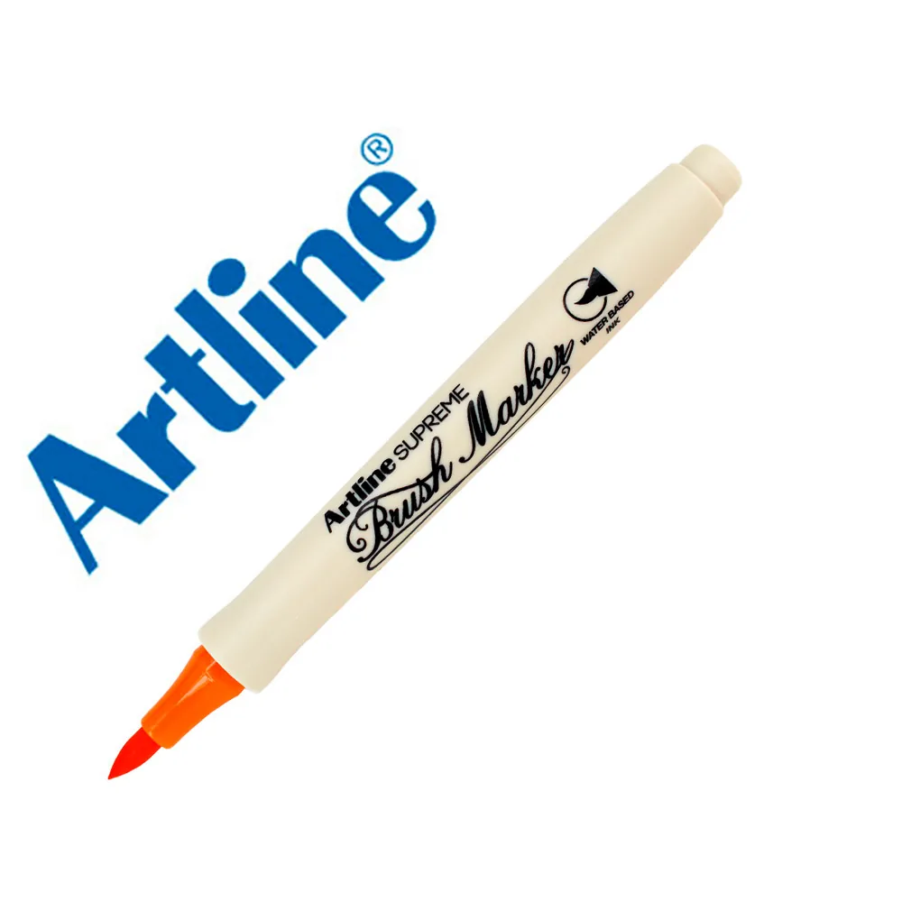 Rotulador Artline Supreme Brush Epfs Pintura Base de Agua Punta Tipo Pincel Trazo Fino Naranja Oscuro