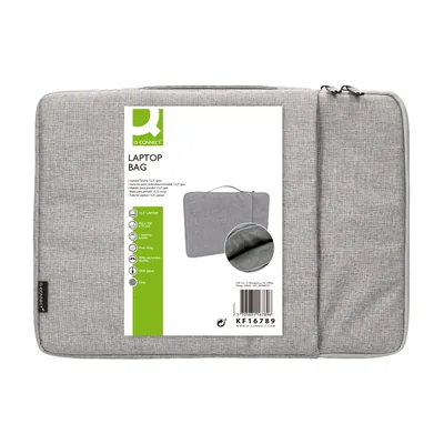 Q-CONNECT Funda para Portatil Q-Connect 13,3" con Asa 1 Bolsillo Exterior con Cremallera Color Gris 350X250X25 MM