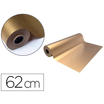 Papel de Regalo Basika Metalizado Oro Bobina Ancho 62 CM Longitud 80 M