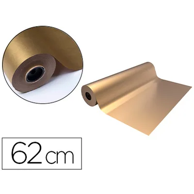 BASIKA Papel de Regalo Basika Metalizado Oro Bobina Ancho 62 CM Longitud 80 M