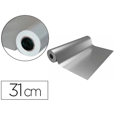 BASIKA Papel de Regalo Basika Metalizado Plata Bobina Ancho 31 CM Longitud 80 M