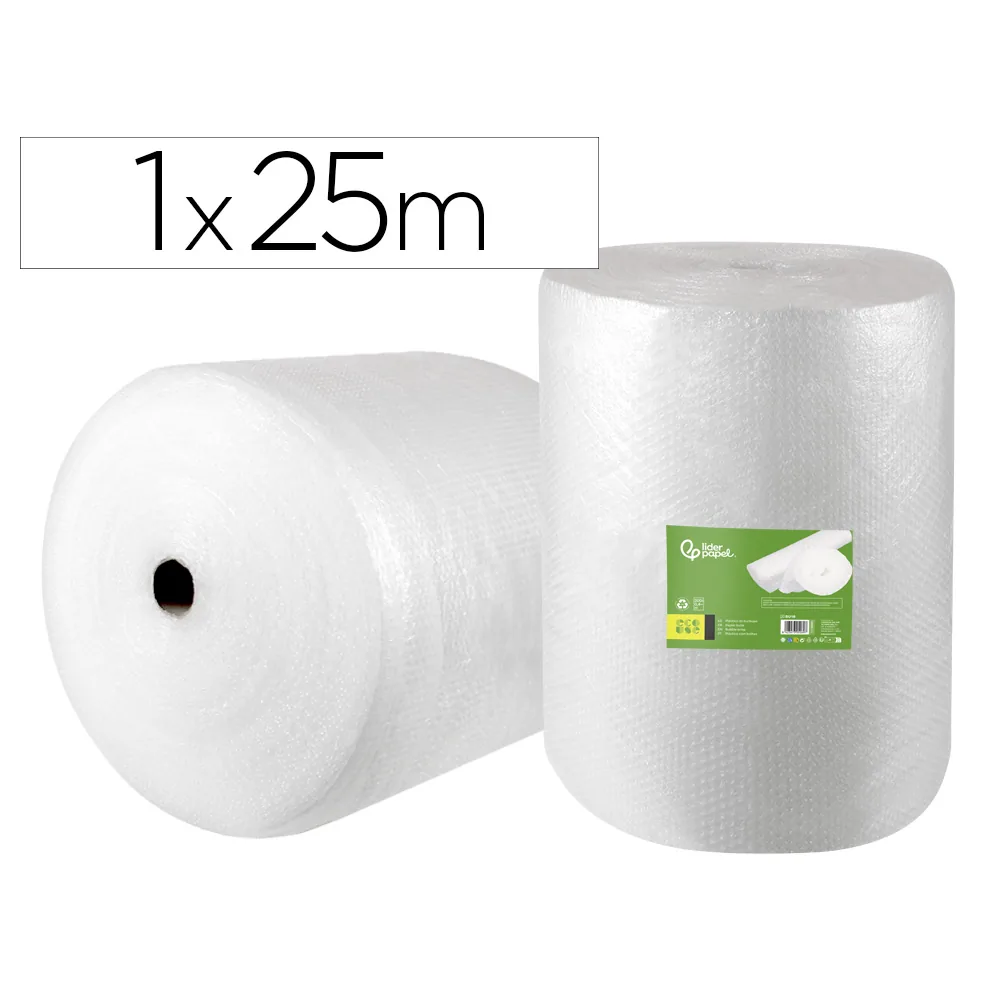 Plastico Burbuja Liderpapel Ecouse 1X25M 30% de Plastico Reciclado