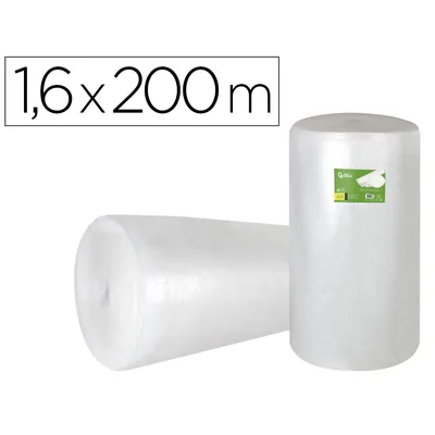 PLA Plastico Burbuja Liderpapel Ecouse 1,60X200M 30% de Plastico Reciclado