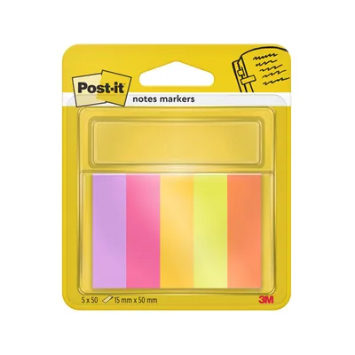 POST-IT Bloc de Notas Adhesivas Quita y Pon Post-It Mininotas Energetic Colour 15 X 50 MM 50 Hojas Pack de 5 Unidades