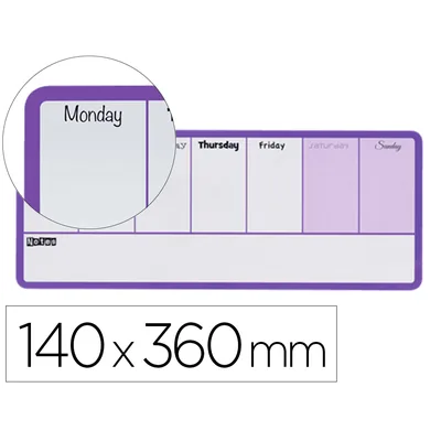 NOBO Planificador Semanal Nobo Magnetico Color Violeta 140X360 MM