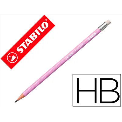 STABILO Lapices de Grafito con Goma Stabilo Swano Mina 2,2 MM Dureza Hb Lila Pastel