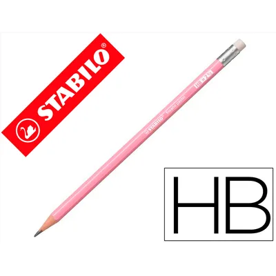 STABILO Lapices de Grafito con Goma Stabilo Swano Mina 2,2 MM Dureza Hb Rosa Pastel