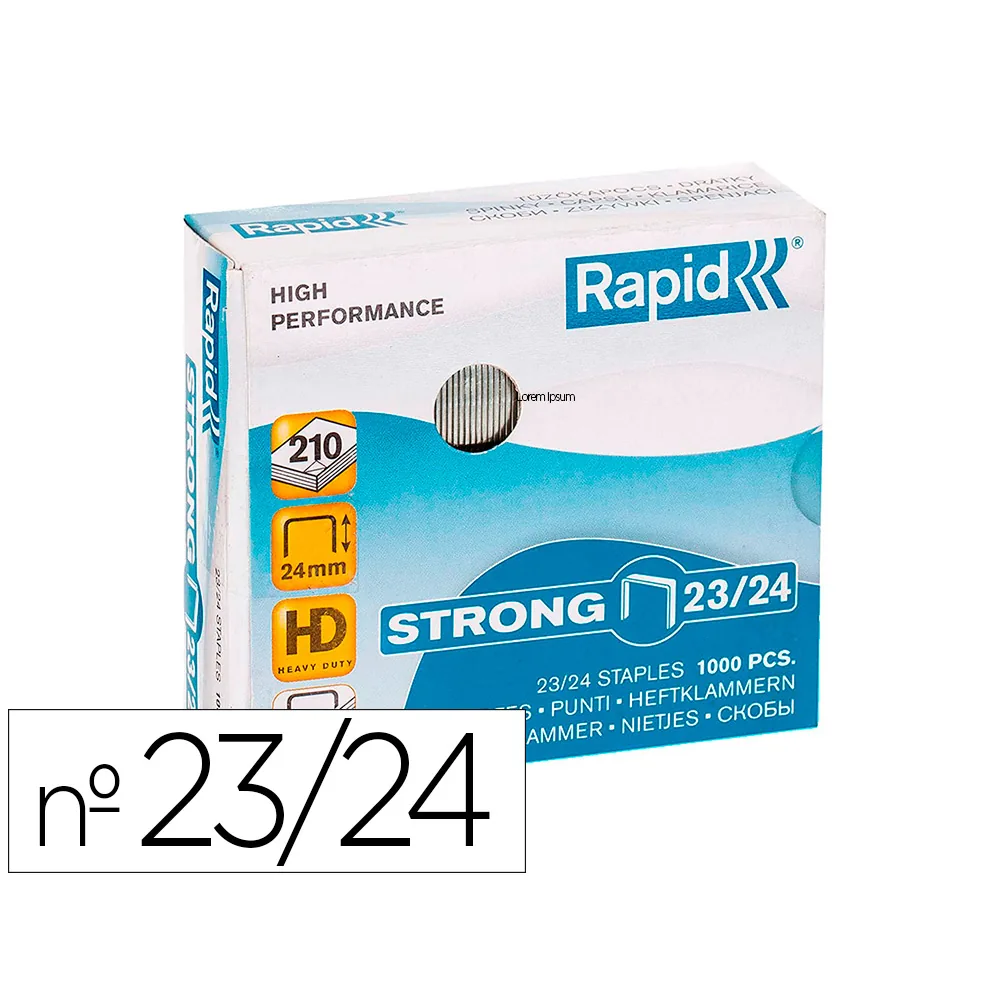 Grapas Rapid Strong Nº 23/24 Galvanizadas Caja de 1000 Unidades