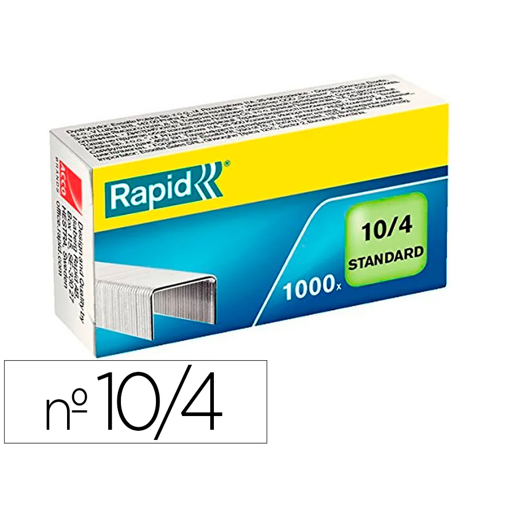 Grapas Rapid 10/4 MM Galvanizada Caja de 1000 Unidades