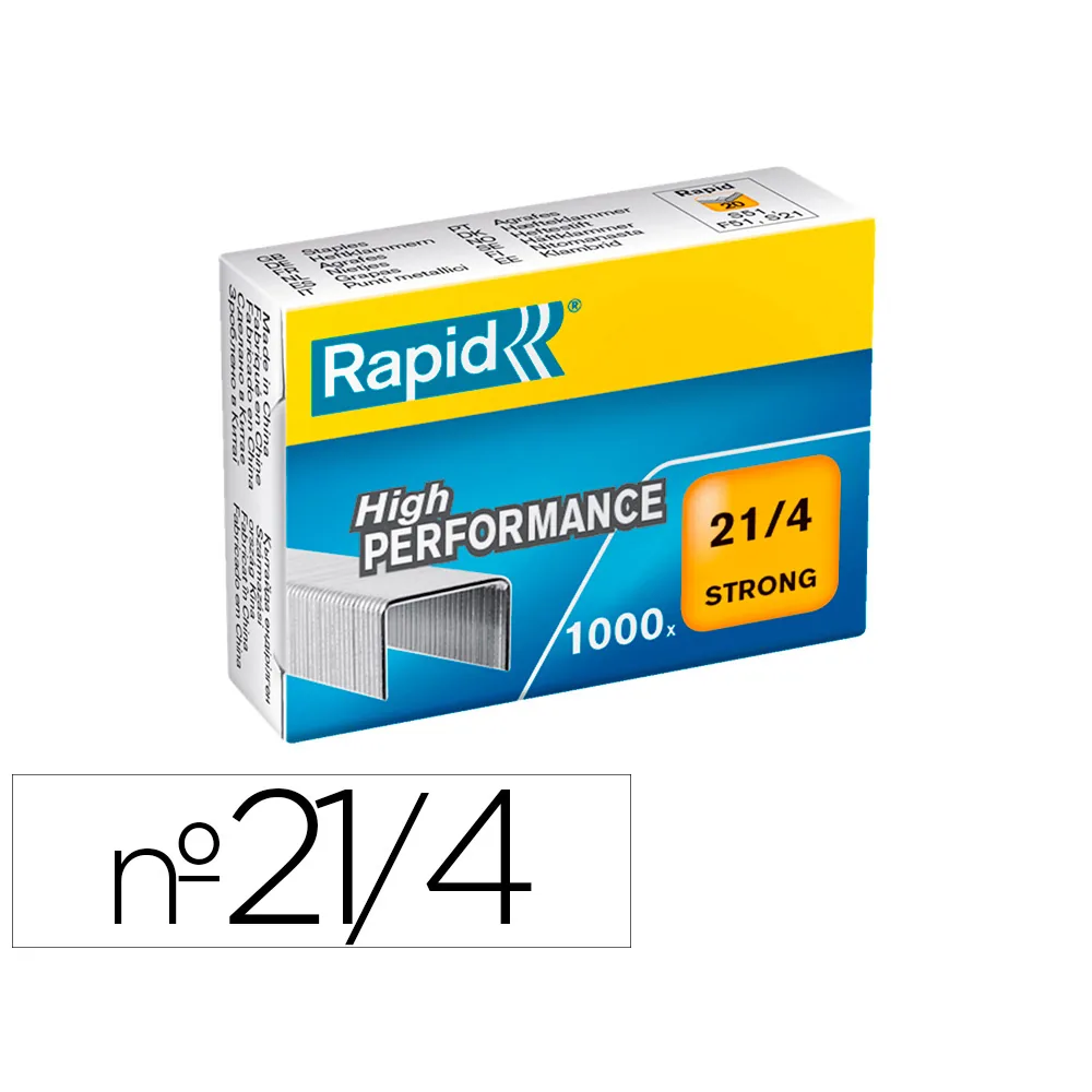 Grapas Rapid 21/4 MM Galvanizada Strong Caja de 1000 Unidades