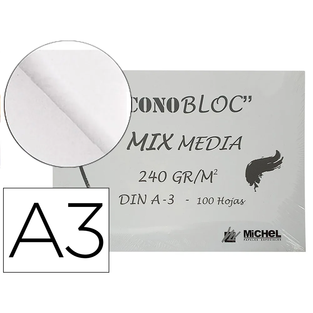 Bloc Dibujo Multitecnicas Michel Econobloc Mix Media DIN A3 Encolado 100 Hojas 240 GR 297X420 MM