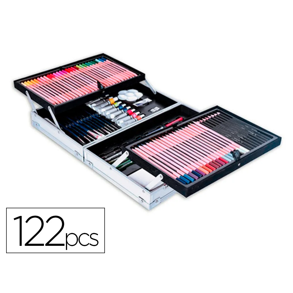 Maletin de Pinturas Daler Rowney Metalico 122 Piezas 347X94X240 MM