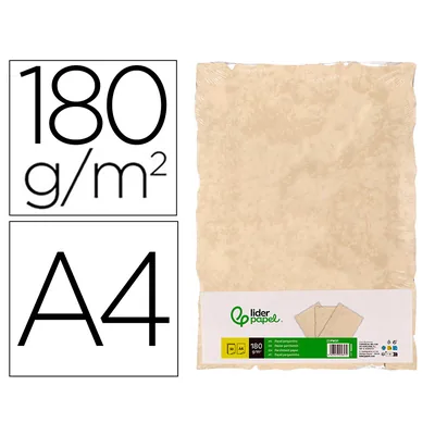 LIDERPAPEL Papel Pergamino Liderpapel DIN A4 con Bordes 180 GR Color Crema Paquete de 50 Hojas