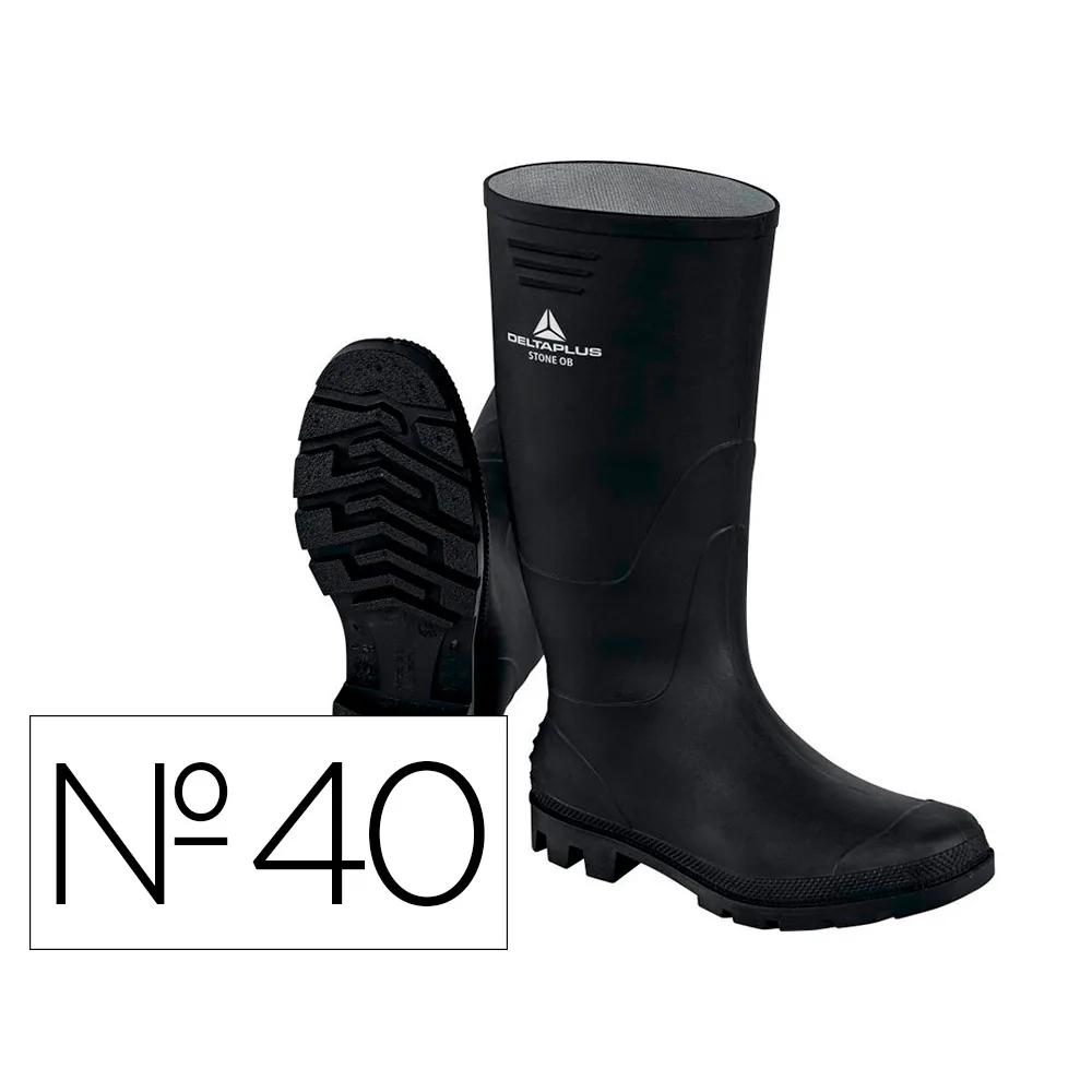 Botas Deltaplus de Seguridad Stone Pvc Negro Suela de Tacos Talla 40