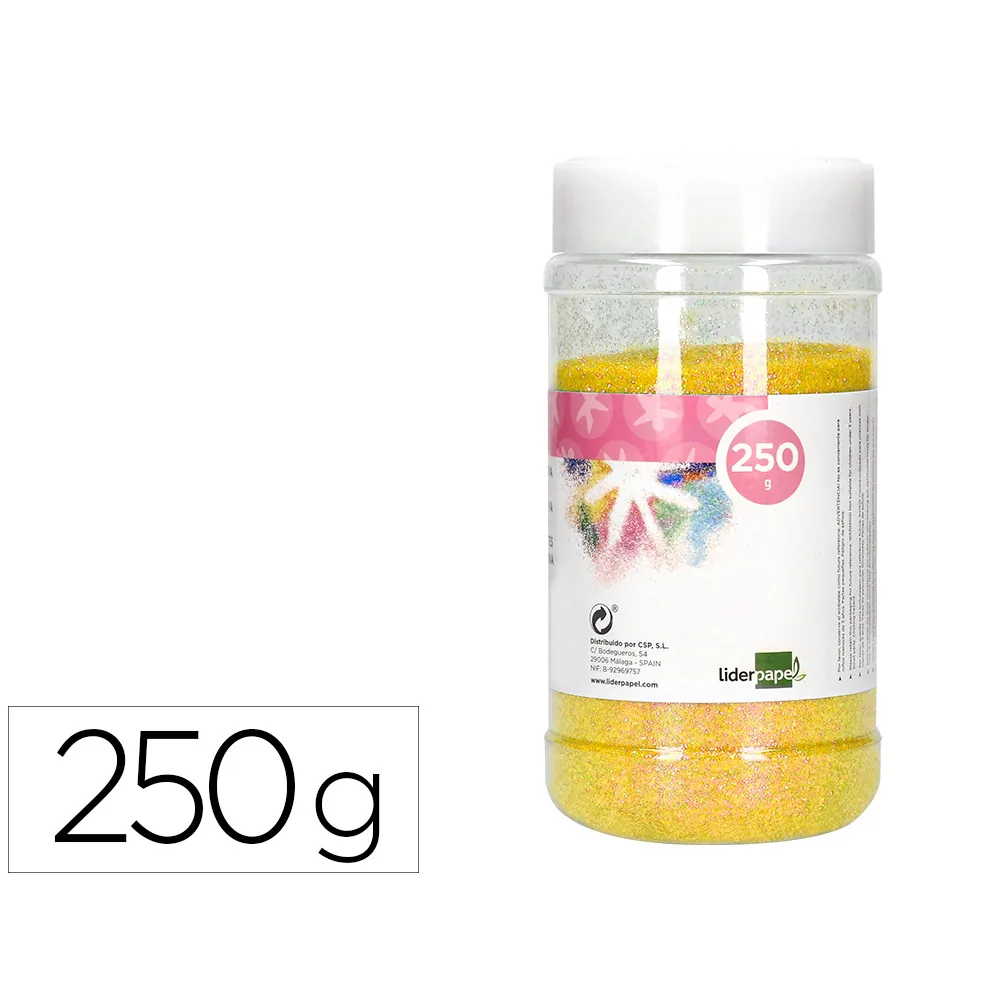 Purpurina Liderpapel Fantasia Color Metalico Amarillo Pastel Bote de 250 GR