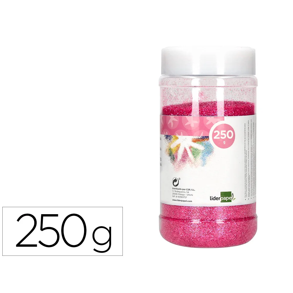 Purpurina Liderpapel Fantasia Color Metalico Rosa Pastel Bote de 250 GR