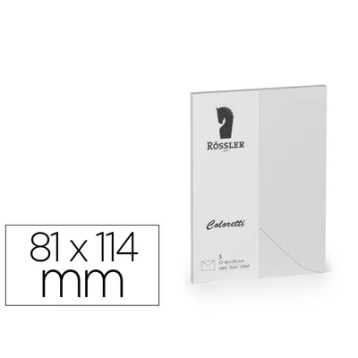 ROSSLER COLORETTI Sobre Rossler Coloretti C7 Color Gris Claro 81X114 MM Pack de 5 Unidades