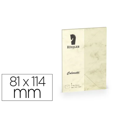 ROSSLER COLORETTI Sobre Rossler Coloretti C7 Color Marmol Crema 81X114 MM Pack de 5 Unidades