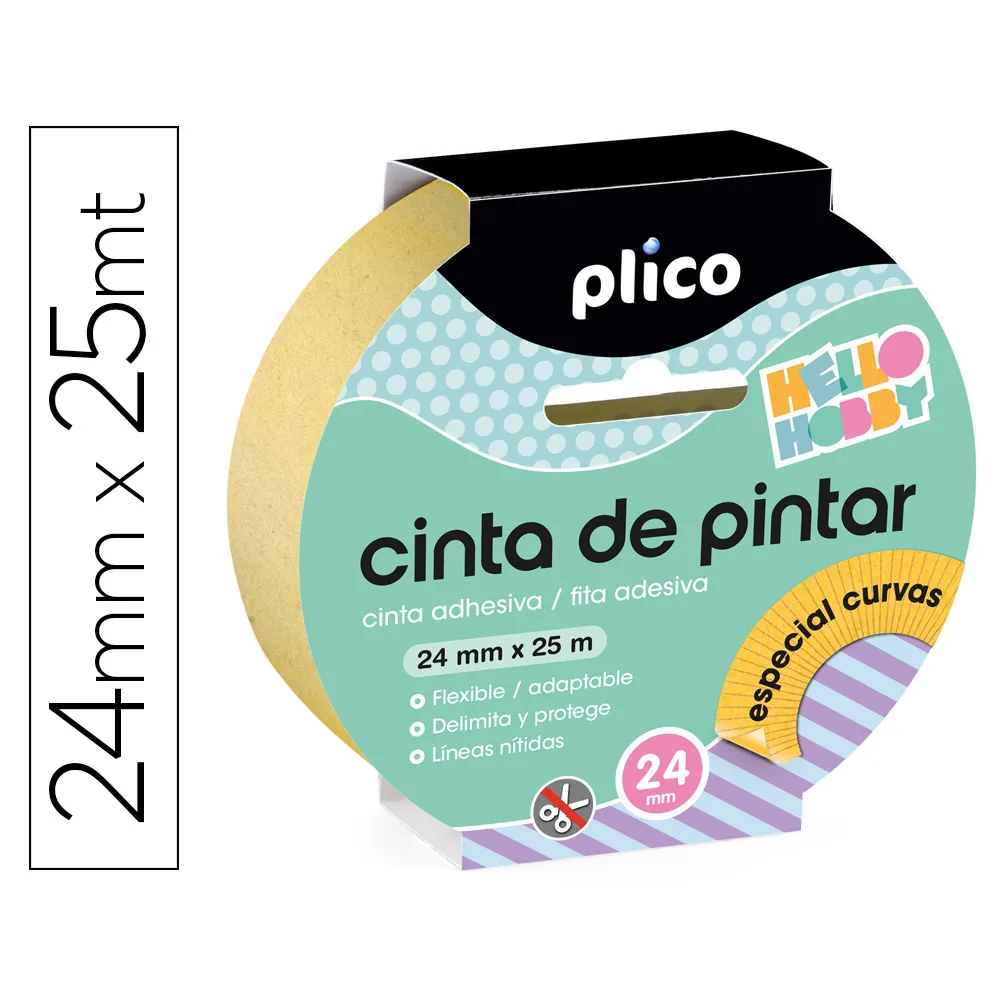 Cinta Adhesiva Plico para Pintor Especial Curvas 25 M X 24 MM