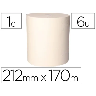 BUNZL Papel Secamanos Bunzl Greensou Urce 1 Capa Celulosa Blanca 212MM X 170M Paquete de 6 con Sistema Autocorte