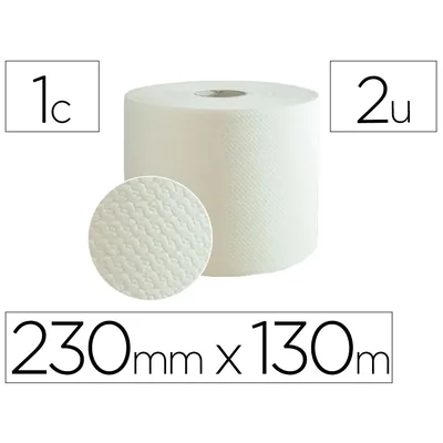 BUNZL Papel Secamanos Bunzl Greensource Air Laid 1 Capa Celulosa Blanca 230 MM X 130 M Paquete de 2 Rollos
