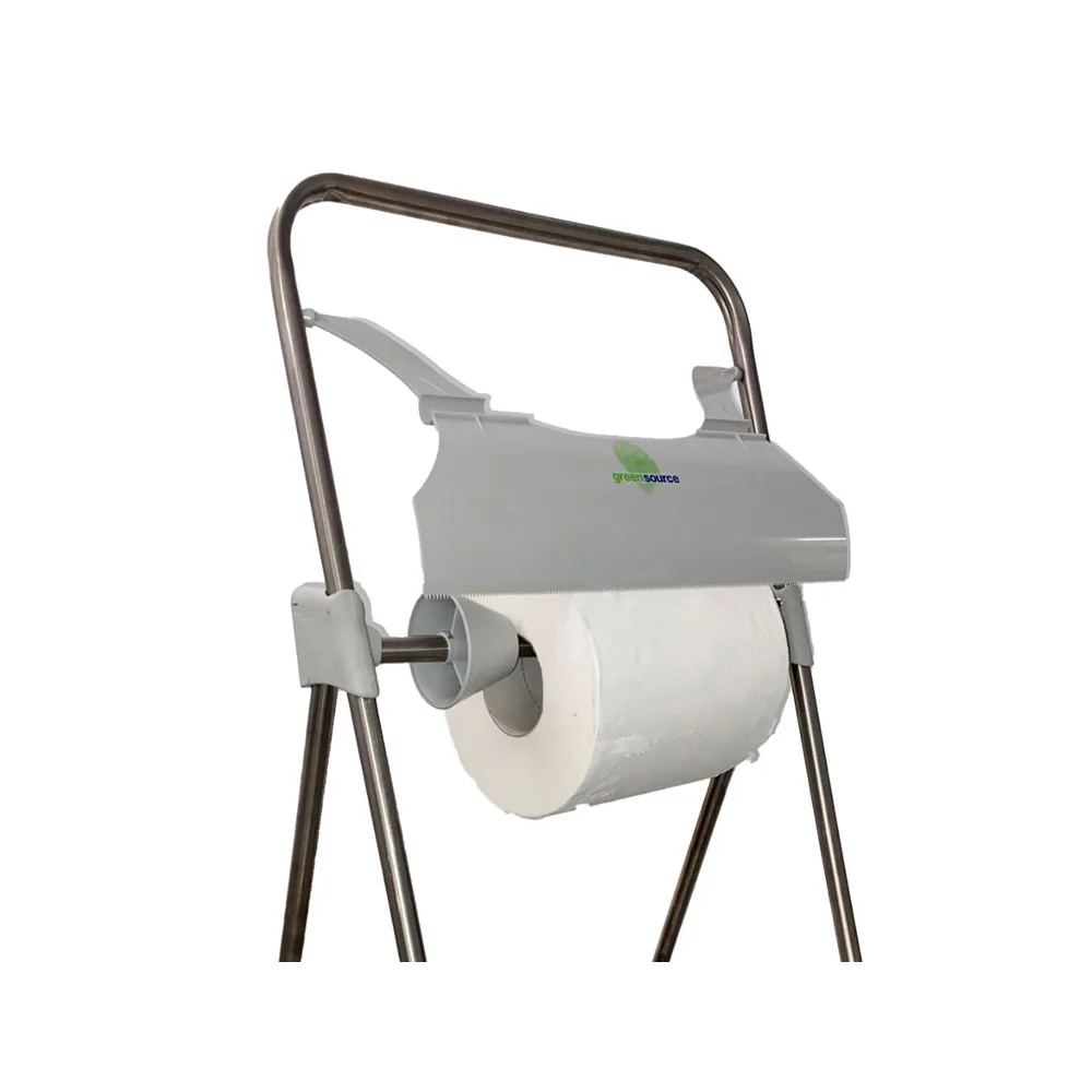 Portabobina Buznl Greensource Tripode Suelo Abs Reciclado con Sierra de Corte para Bobinas Papel Celulosa
