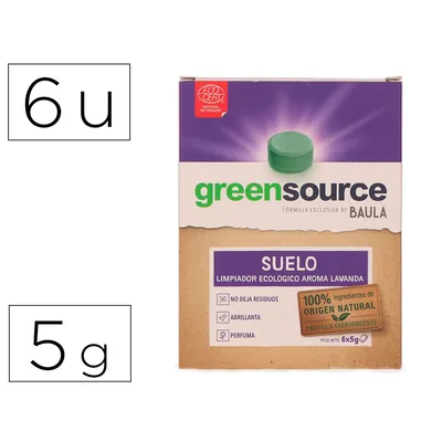 BUNZL Limpiador de Suelos Bunzl Greensource Ecologico Pastilla de 5 G Paquete de 6 Unidades