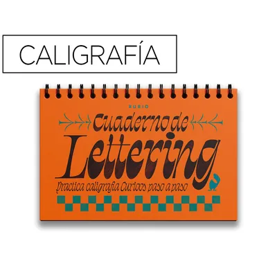 RUBIO Cuaderno Rubio Lettering Caligrafia Practica Curioos Paso a Paso Encuadernacion Espiral Tapa Dura 212 Paginas