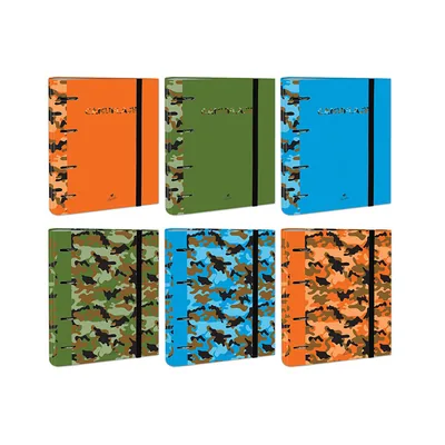 MARIOLA Carpeta de 4 Anillas de 40 MM Mixtas Carton Forrado Folio Colores Surtidos Camuflaje 6 Diseños