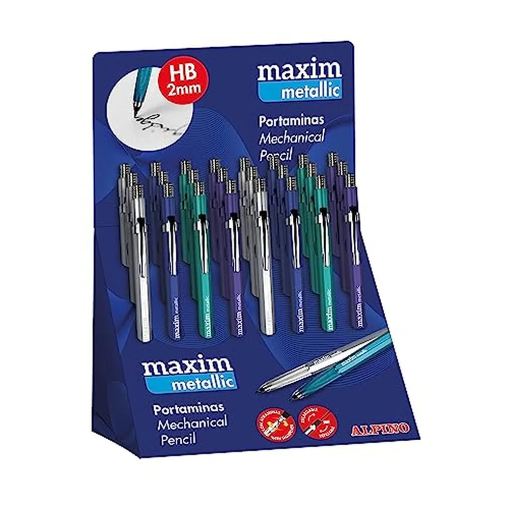 Portaminas Maxim Metalix 2 MM Expositor de 24 Unidades