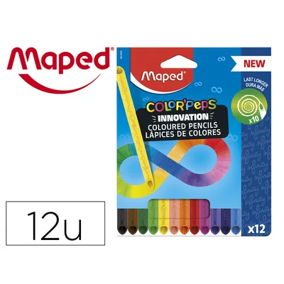 MAPED Lapices de Colores Maped Color Peps Infinity Caja de 12 Colores Surtidos