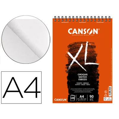 CANSON Bloc Dibujo Croquis DIN A4 Microperforado 21X29,7 CM 120 Hojas Grano Fino 90 G