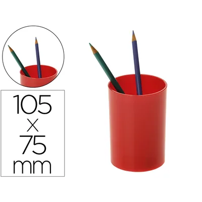 ARCHIVO 2000 Cubilete Portalapices Archivo 2000 Rojo Opaco Plastico 100% Reciclado Diametro 75 MM Alto 105 MM