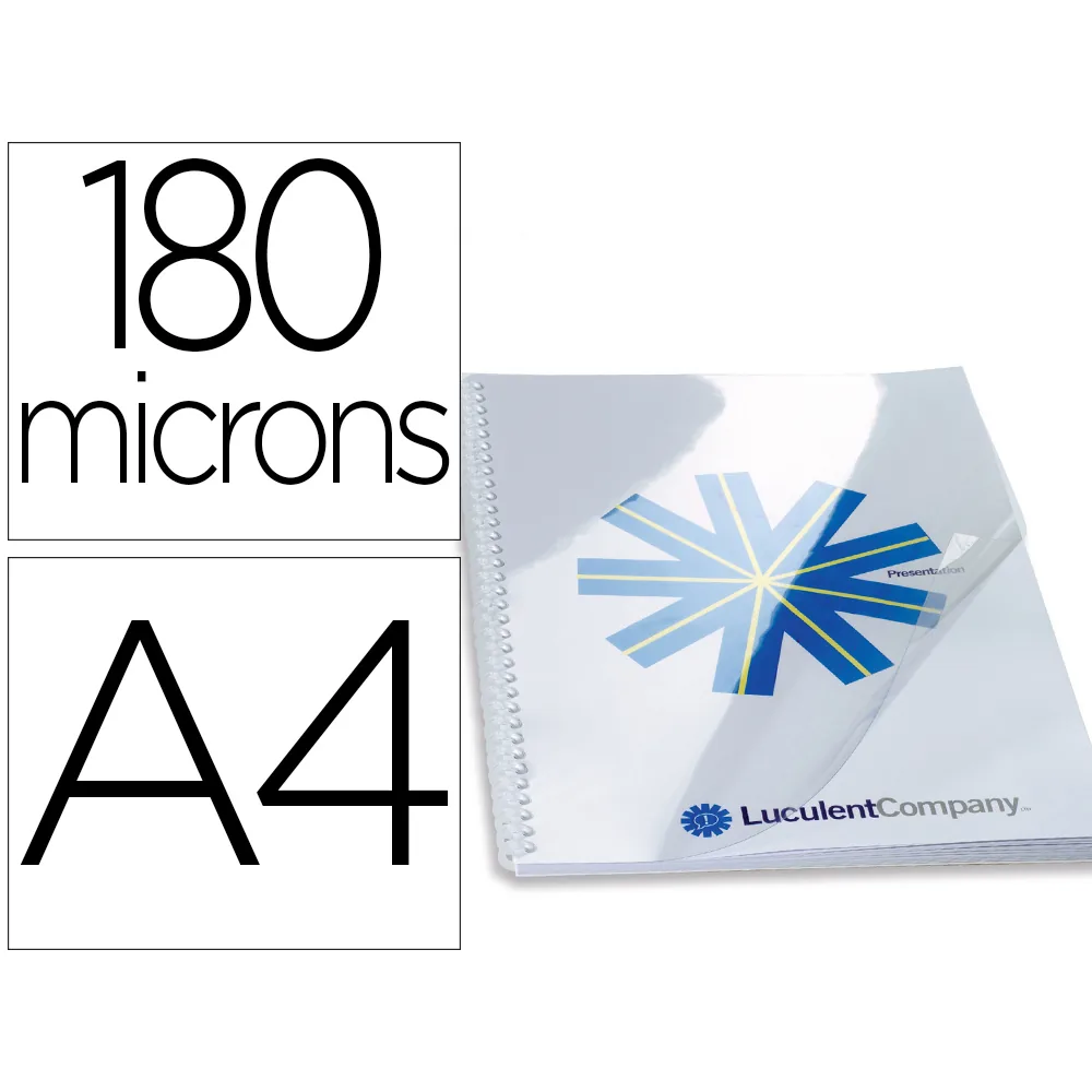Tapa de Encuadernacion Gbg Pvc Cristal Transparente 180 Mc DIN A4 Pack de 100 Unidades