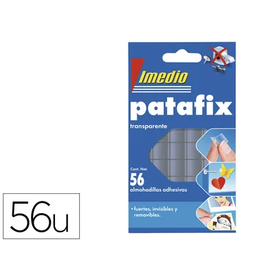 IMEDIO Sujetacosa Imedio Patafix Almohadilla Adhesiva Transparente Removible Blister de 56 Unidades