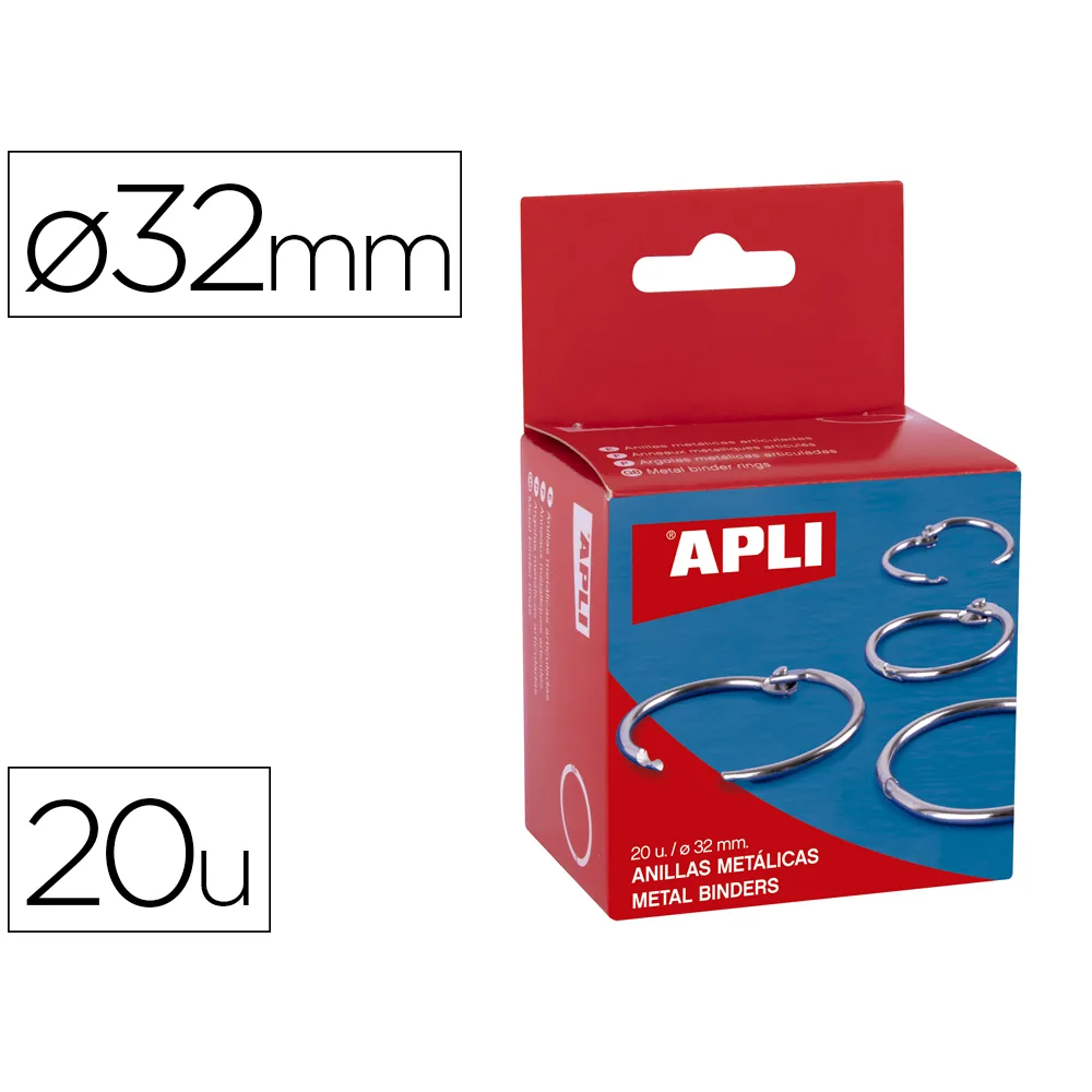 Anilla Bisagra Apli Niquelada Diametro 32 MM Caja de 20 Unidades