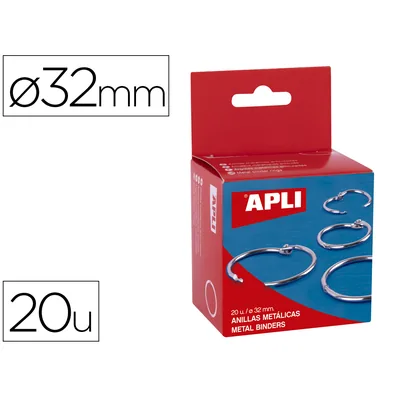 APLI Anilla Bisagra Apli Niquelada Diametro 32 MM Caja de 20 Unidades