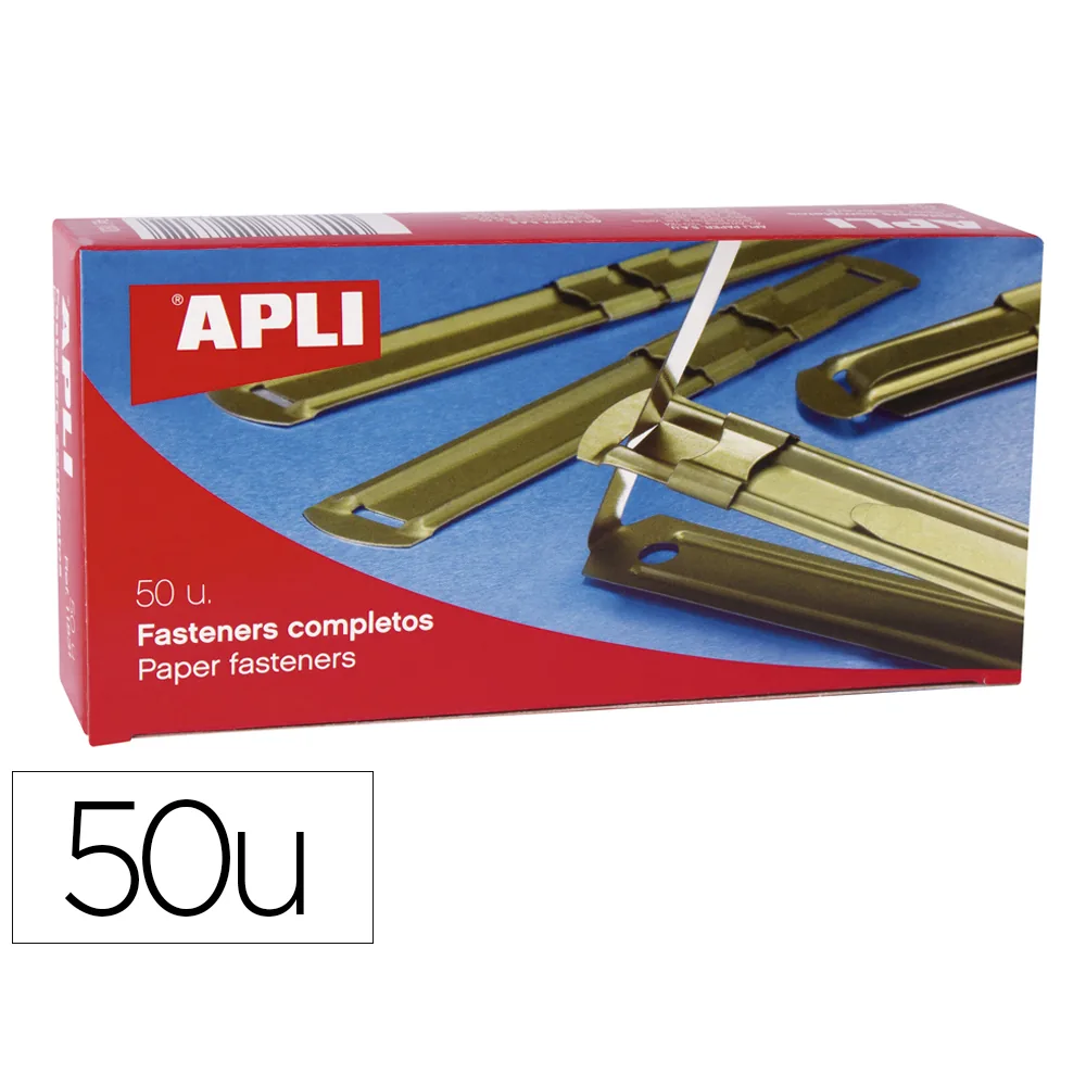 Encuadernador Fastener Dorado Apli Caja de 50 Unidades
